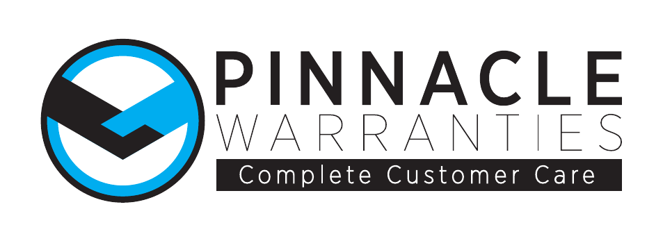Pinnacle Warranties blue and black logo with Complete Customer Care strapline